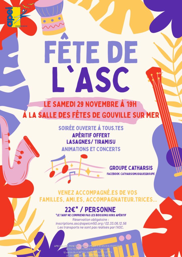 Fête de l’ASC – Venez nombreux ! Samedi 29 novembre 2025